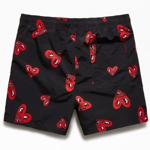 Keith Haring Men's Heart 14" Large Size Swim Trunks